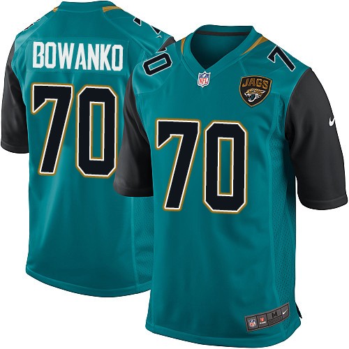 Men's Game Luke Bowanko Nike Jersey Teal Green Home - #70 NFL Jacksonville Jaguars